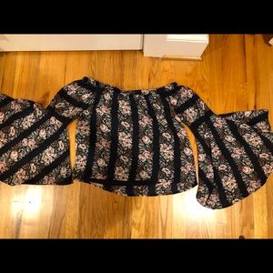 Off the shoulder top with bell sleeves